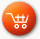 Shopping cart on circular orange background