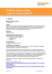 Примечания к версии ПО:  LaserXL версии 20.02.01