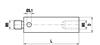 A-5555-0619 - M5 Titanium stylus extension, L 35 mm, D 11 mm, for Zeiss applications