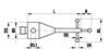 A-5555-3999 - M5 Stylus for thread measurement, Ø0.5 mm ruby ball, tungsten carbide stem, ML 3.5 mm, for Zeiss applications
