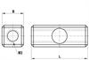 A-5555-3896 - M3 2-way titanium cube XXT 180°, L 13mm, for Zeiss applications